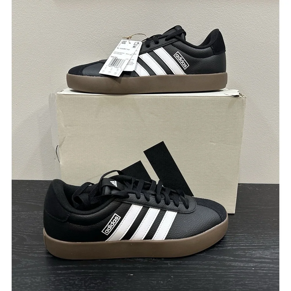 adidas VL Court 3.0 Men's Size 8.5 Black White Gum ID6286 NEW